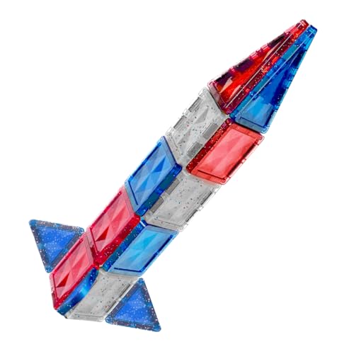 Image of CreateOn Crayola Red, White & Blue PIP Magnetic Tiles 27pc, Magnetic Kids' Building Toys, STEM Learning Travel Toys for Boys and Girls, 27-Piece Set