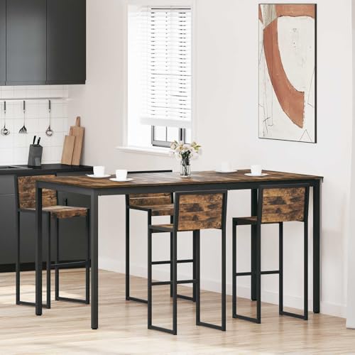 Table mange-debout en bois noble et cadre en métal robuste de style moderne