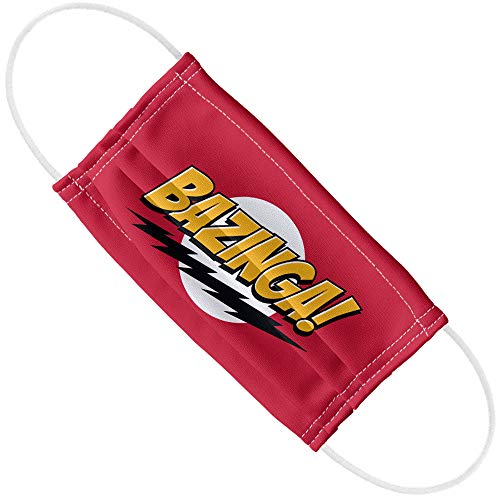 The Big Bang Theory Bazinga 1-Ply Reusable Face Mask Covering with Adjustable Nose Wire, Unisex