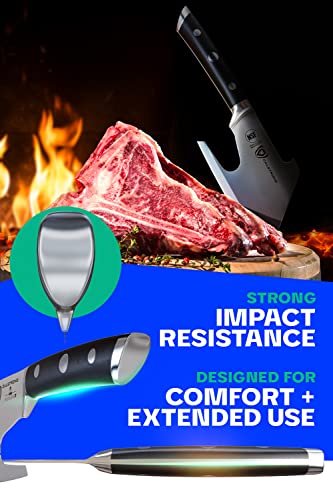 Dalstrong Meat Cleaver Knife Axe - 5 Inch - Gladiator Series R - 7Cr17Mov High Carbon Steel - Black G10 Handle - Heavy Duty Bbq Hatchet - Razor Sharp Kitchen Knife - Sheath Chef Knife - Nsf Certified #TOP4