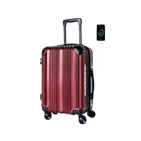 OUZZO 20 Inch Expandable Carry On Luggage 22x14x9 Airline Approved Hardshell Suitcases with Wheels Durable Lightweight Travel Luggage with TSA Lock USB Port for Business Trip Weekend Getaway