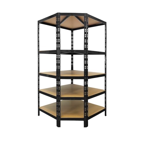 KARAT Étagère d'angle en métal Étagère de Rangement pour Charges Lourdes| Étagère à emboîtement Charge Max. 875 kg| Étagère d'atelier Robust, Montage Facile,...