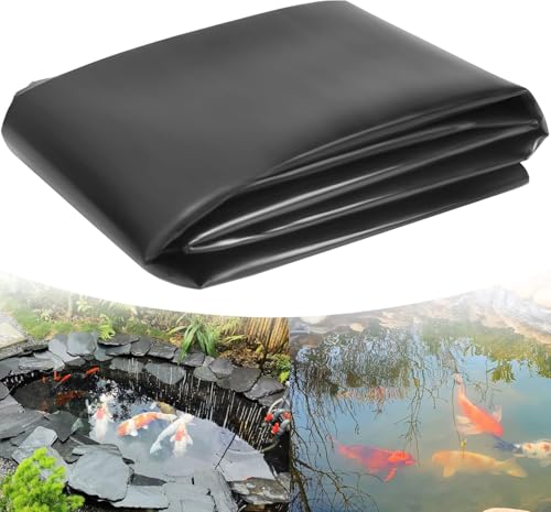 Storystore Teichfolie, Schwarz HDPE Teichfolien Schwerlast, 3x3m Teichfolie Teichmembran Gartenteich Teichplane für Fischteiche, Brunnen, Wassergarten und Wasserfall