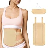 AMCAY Castor Oil Pack for Liver Detox, Reusable Castor Oil Pack Wrap Kit with Adjustable Elastic Strap for Waist & Neck, Anti Oil Leak, Machine Washable, Organic Cotton, Storage Bag, 2 Pack (Khaki)