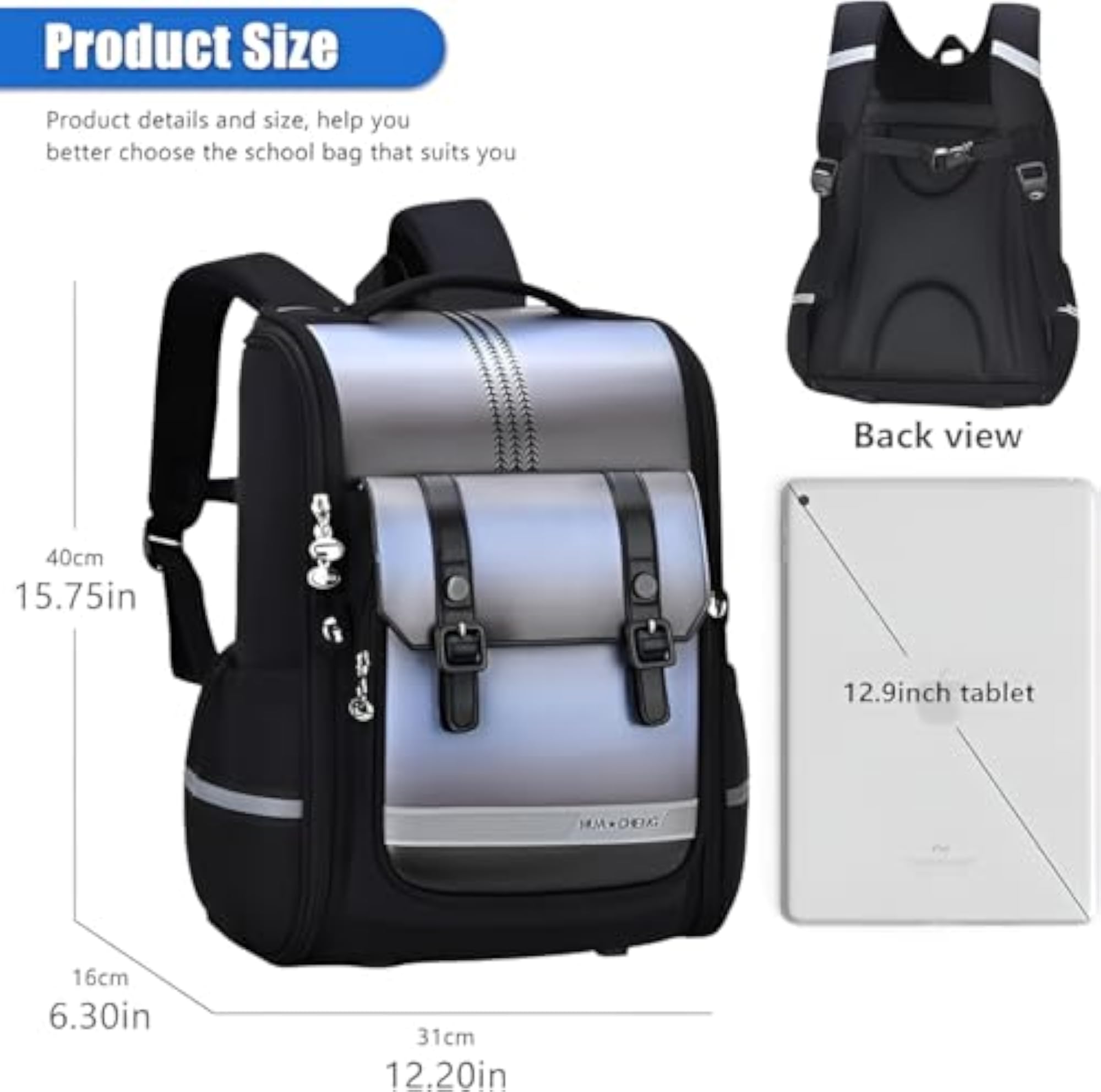 Colorful Gradient School Bag, 25L Capacity