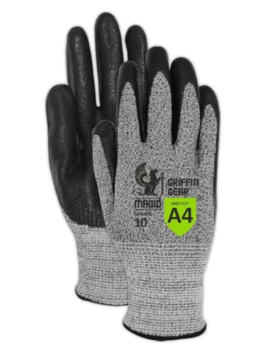 Image of MAGID Griffin Gear ANSI A4 Sandy Nitrile Coated Work Gloves
