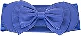 Breite 7cm, Länge dehnbar Unbekannt Damen Stretchgürtel Bari Schleife Vintage Taillengürtel (One Size, Blau)
