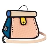 Original 2D Cartoon Crossbody Bag (Cake) - Fun Pop Art, Jump From Paper Novelty Cross Body Shoulder Bags for Senior Year and Women, in Travel (Beige)