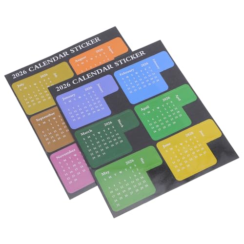 QUMIIRITY 年カラフル月別インデックスステッカー 粘着式年間スケジュールタブ 手帳 ノート用ページマーカー 簡単貼付で多機能なプランナー