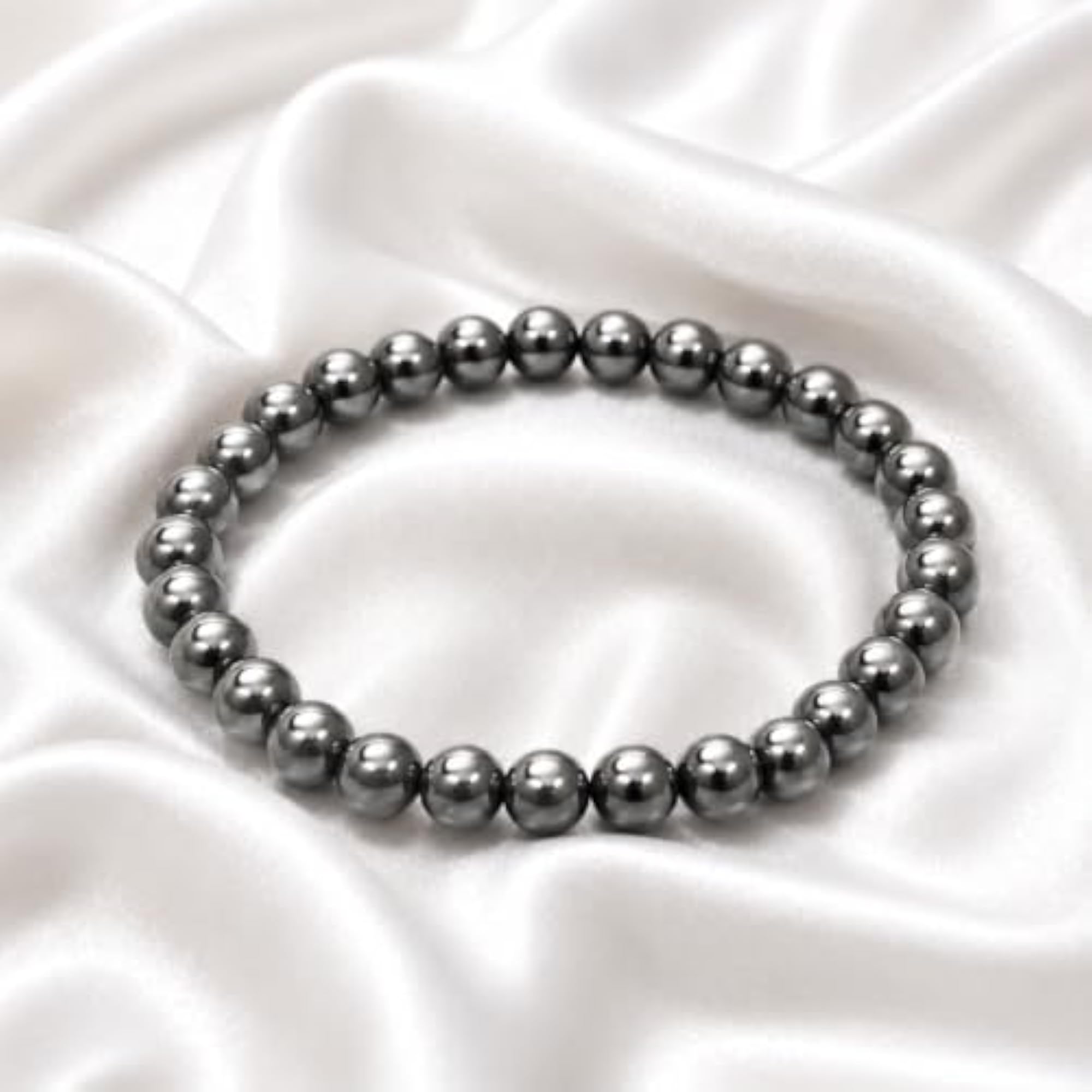 Unisex Black Hematite Natural Bohemian Crystal Bracelet