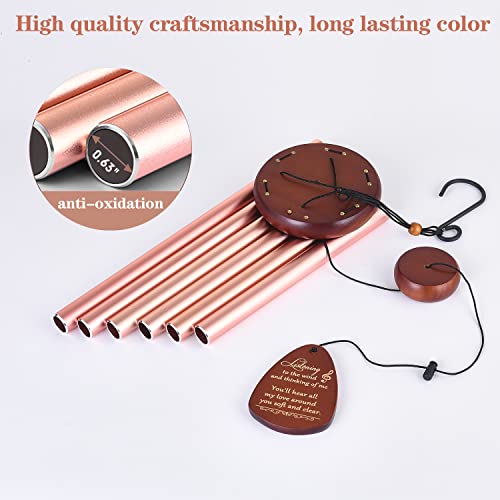 Gianotter Outdoors Memorial Wind Chimes - Rose Gold Sympathy Wind Chimes For Women With Soothing Melodic Tones For Outside, Home, Garden Hanging Decoration #TOP3
