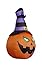 4 FT Tall Lighted Halloween Inflatable Pumpkin with Witch Hat LED Lights Decor Outdoor Indoor Holiday Decorations, Blow up Lighted Yard Decor, Giant Lawn Inflatables Home Family Outside