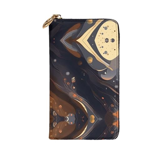 Dark Medium Long Zip Clutch Wallet - Unisex Phone Case with Credit Card Slots, Coin Compartment, Cash Slot2