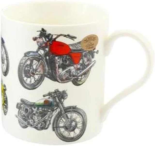 MugBug Classic Motorbikes Mug Gift Boxed, White