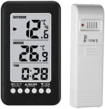 Indoor Outdoor Thermometer, LCD ℃/℉ Wireless Digital Thermometer with 200ft/100m Range Temperature Sensor