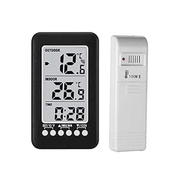 Indoor Outdoor Thermometer, LCD ℃/℉ Wireless Digital Thermometer with 200ft/100m Range Temperature Sensor