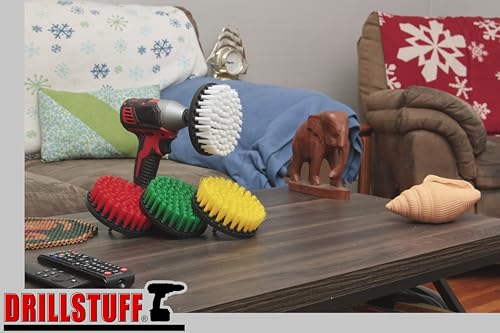 Image of Cleaning Supplies - Drill Brush Power Scrubber Multi Use Kit - Tile Grout Cleaner Tool - Deck Brush - Bathtub, Window, Carpet, Shower Cleaner Attachments for Drill - Clean Mineral Deposits & Soap Scum