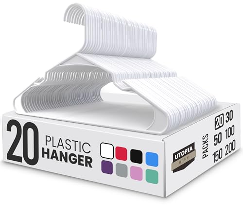 image for Utopia Home Clothes Hangers 20 Pack - Plastic Hangers Space Saving - D