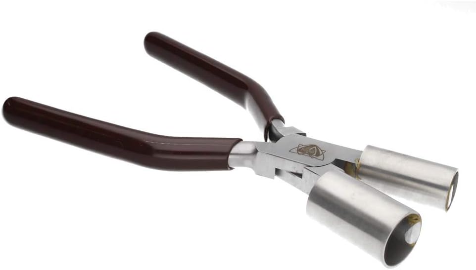 The Beadsmith Vintaj Double Cylinder Bracelet Pliers – 5/8" (15.8mm) & 3/4" (19mm) Barrel Sizes, Form Large Curves in Flat Metal Without Marring, Jewelry Making Tool for Cuffs & Bracelets