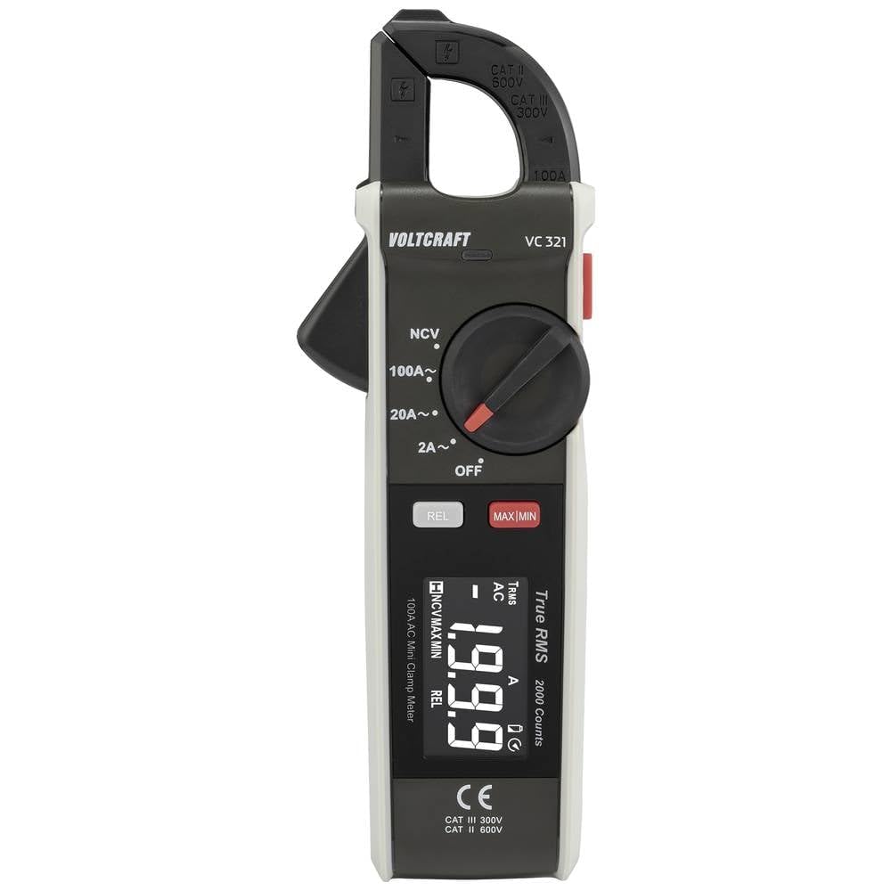 VOLTCRAFT VC-321 Stromzange kalibriert (ISO) CAT II 600 V, CAT III 300 V Anzeige (Counts): 2000