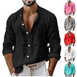 【Conception】 : Chemise homme en coton et lin, modèle classique à boutons, coupe décontractée et ample.chemise en lin homme 4xl manches courtes