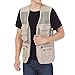 FHK Gilet da tasca estivo sottile da uomo in cotone maglia multi-tasca gilet da pesca fotografia gilet da lavoro giacca (Colore: Beige, Taglia : 3XL)