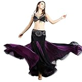 ROYAL SMEELA Bauchtanz BH Gürtel und Rock Tanz Kostüm Anzug Exquisit Perle Quasten BH Gürtel Chiffon Meerjungfrau Rock Professionelle Leistung Tanzkleid für Damen Bauchtanz Outfits