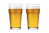 Pint Glasses,20oz British Beer Glass,Classics Craft Beer Glasses,Premium Beer Glasses Tumbler Set of 2, Pub Beer Glasses,Unique Design Beer Glasses Easy Stacking in The Cupboard