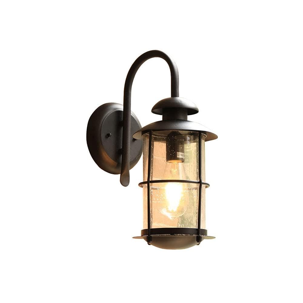 SXSCARKX Wall-Mounted Outdoor Waterproof Wall Lantern Modern Simple Cylindrical Sconce Seeded Glass Lampshade Lamp Courtyard Garden Light