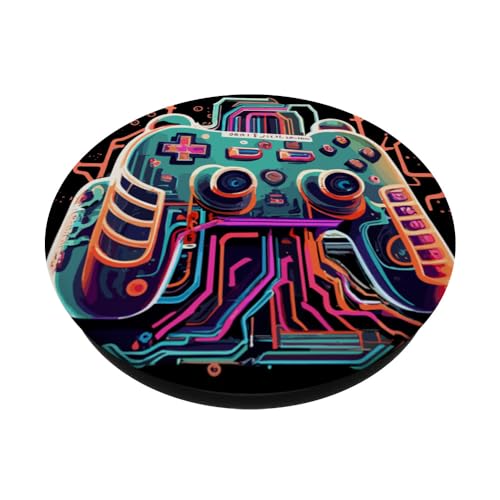 Video Game Gamer Controller Gaming Games Console PopSockets Swappable PopGrip, Black - Image 2