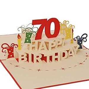 Favour Pop Up® – 3D Glückwunschkarte zum runden 70. Geburtstag. Ein filigranes Kunstwerk, das sich beim Öffnen als…