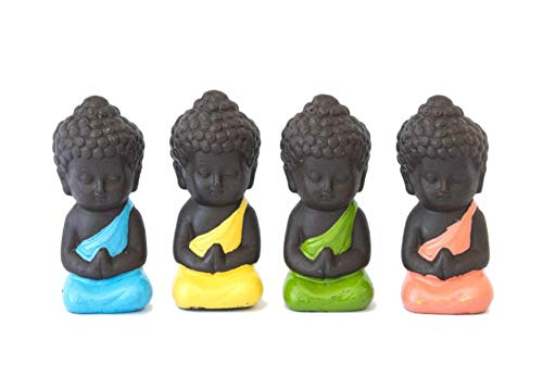 Bloom Bagicha Colored Sitting Namskar Budhha Colored - Pack of 1 Miniature for Fairy Garden/Bonsai/Landscaping/Tray Gardening/Terrariums (B08FCV49YL) Amazon Price History, Amazon Price Tracker
