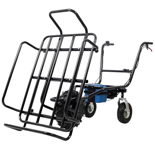 KEIKI Carretilla Eléctrica para Transporte, Carro de Jardín con Motor DC 24V 350W, Capacidad 265 lbs, Asa de Metal y Ruedas de 16" miniatura 6