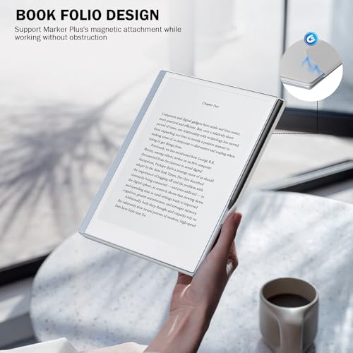 Image of MoKo Case for Remarkable 2 Tablet 10.3 inch with Pen Holder, White | Ultra-Thin, Back Magnetic Design, Smart Folio Cover