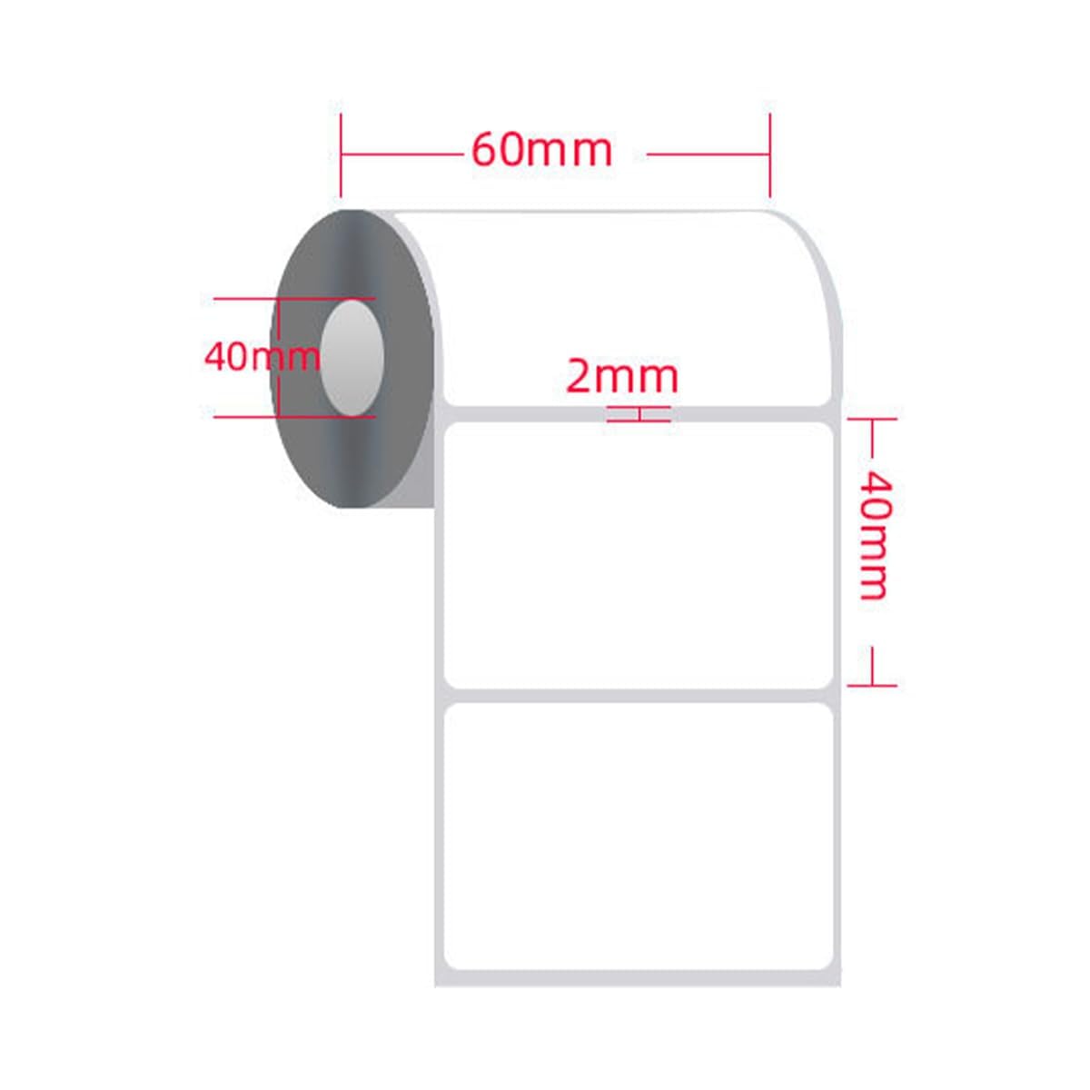 Set di 5 etichette adesive in carta termica, 60 x 40 mm, per un totale di 4000 etichette vuote per spedizioni, antigraffio, impermeabili, resistenti all'olio, per stampanti termiche