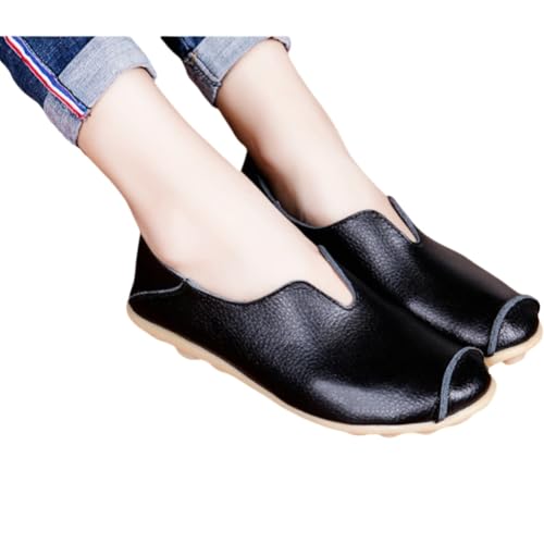 Women's Leather Flats ShoesLoafer Casual ComfortableWalking Breathable Walking Office Flat Shoes2