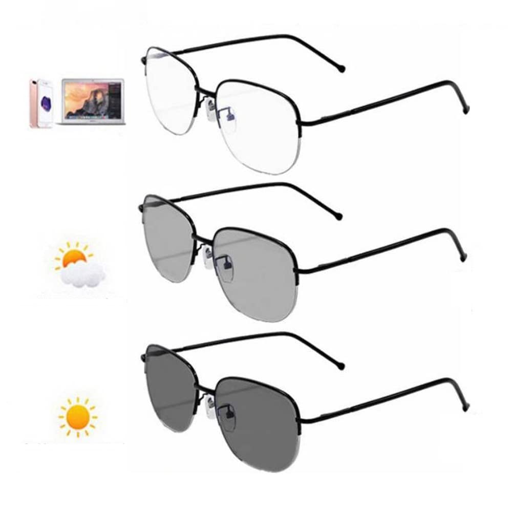Progressive Multifokus Lesebrille Unisex Bifokale Gleitsichtbrille Selbsttönende Brille Lesehilfe Bei Weitsichtigkeit Anti-Blaulicht Computerbrille Sonnenbrille 1/ +1,5/ +2/ +2,5
