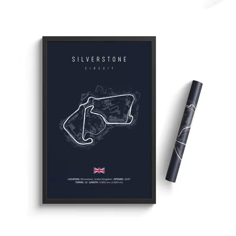 Designful F1 Circuit Track Canvas Wall Art Poster Formula 1 Motorsport Racing Wall Décor Gift Unframed