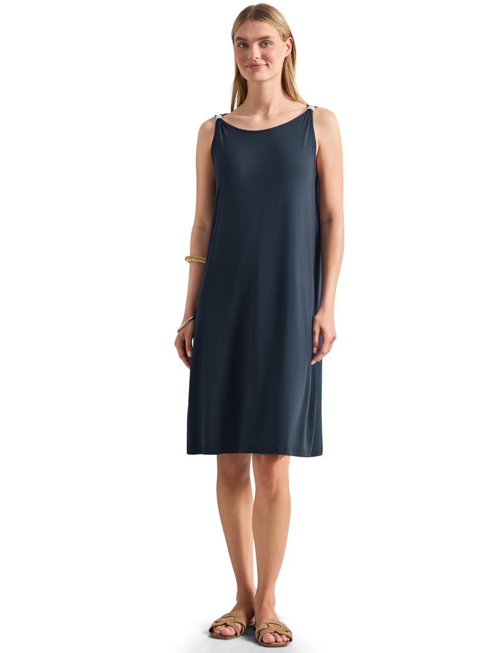 Street One Women's 1409335 Knee-Length Dress with Buckle Detail (Pack of 1), Shadowed Navy, 8
