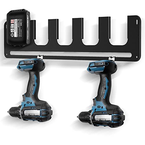 5er Wandhalterung für Makita Akkus Akkuhalter für Makita 14 4V & 18V Akkus Akku-Halterung Wandhalter fur Ordnung in der Werkstatt und Auto