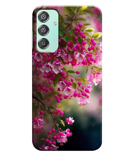 Image of Pink Floral Flowers Printed Hard Back Case Cover Compatible for Samsung Galaxy F15 5G / M15 5G| Samsung M15 / F15 5G (Multicolor) - D1662