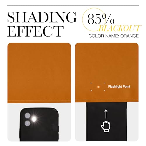 Image of NICETOWN Room Darkening Cafe Satin Curtains for Small Windows, 42 inch Wide by 84 inch Long, 2 Panels, Orange, Grommet Privacy Faux Silk Blackout Drapes for Bedroom