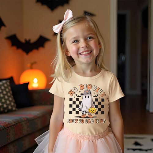 MODNTOGA Halloween Crewneck T-Shirt Toddler Boy Girl Pumpkin Ghost Graphic Shirt Baby Funny Letter Print Spooky Season Tops4