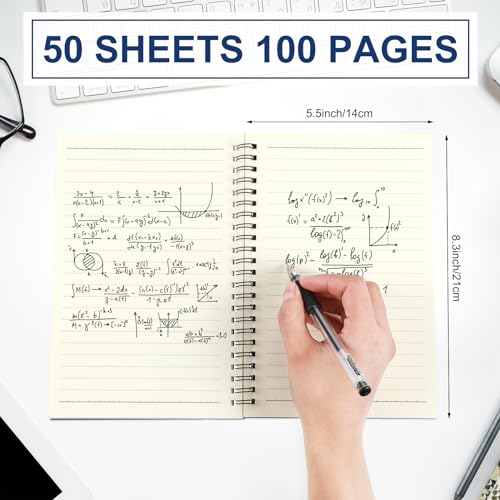 Image of Yahenda 2 Pcs Spiral Notebooks,1 Subject,Wide Ruled, Deep Blue