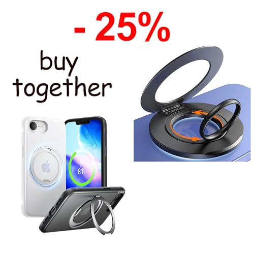 Magnetic Case & Magnetic Phone Grip Ring Holder Kickstand