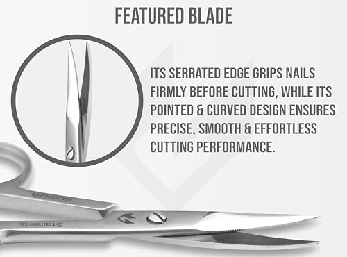 Curved Nail Scissors all purpose Heavy Duty Grooming Tool - Sharp Blade Stainless Steel with Leather Case - Eyebrow Scissors for Women - Mustache & Beard Scissors for Men (Modern) — view 5