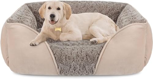 INVENHO Large Rectangle Orthopedic Dog Bed for Medium Small Dogs, Washable Soft Calming Puppy...