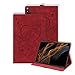 Keikail Coque pour Samsung Galaxy Tab S8 Ultra 2022 14.6 Pouces SM-X900/X906, Etui Cuir PU Housse Multi-Positions Etui avec Poche Avant Fermeture Magnétique Case Cover pour Tab S8 Ultra, A-Rouge