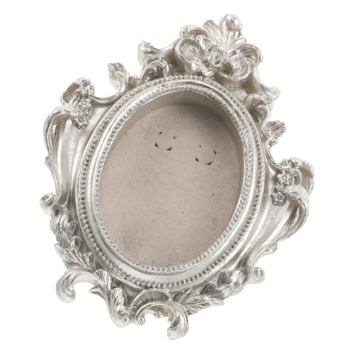 Cabilock Marco Ovalado Vintage de Resina Clásica Marco Antiguo y Rústico para Fotos Soporte Resistente y Ligero para Exhibición Mesa y Colgar Pared Decoración Retro Francesa para Hogar