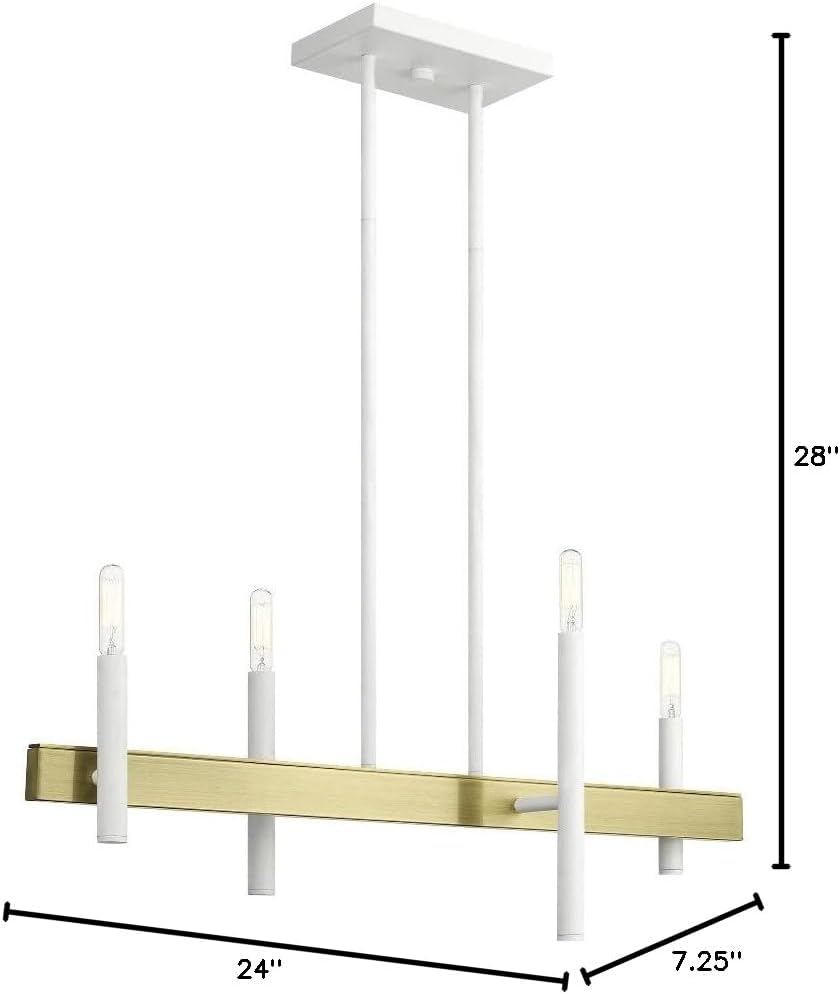 Livex Lighting 49334-07 4 Light Bronze Linear Chandelier